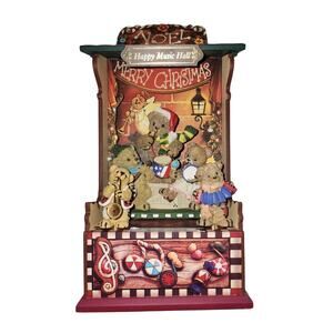 Yuletide Traditions Happy Music Hall Animated Music Box Bears Christmas With Box